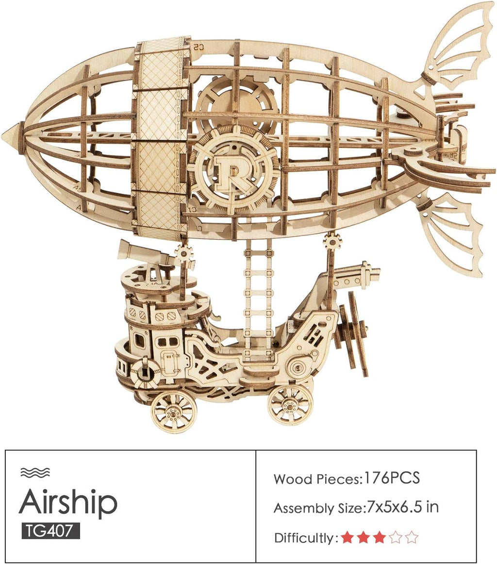 3d Wooden Puzzle Airship Woodcraft Construction Kit Model Kits For Kids, Teens And Adult TG407