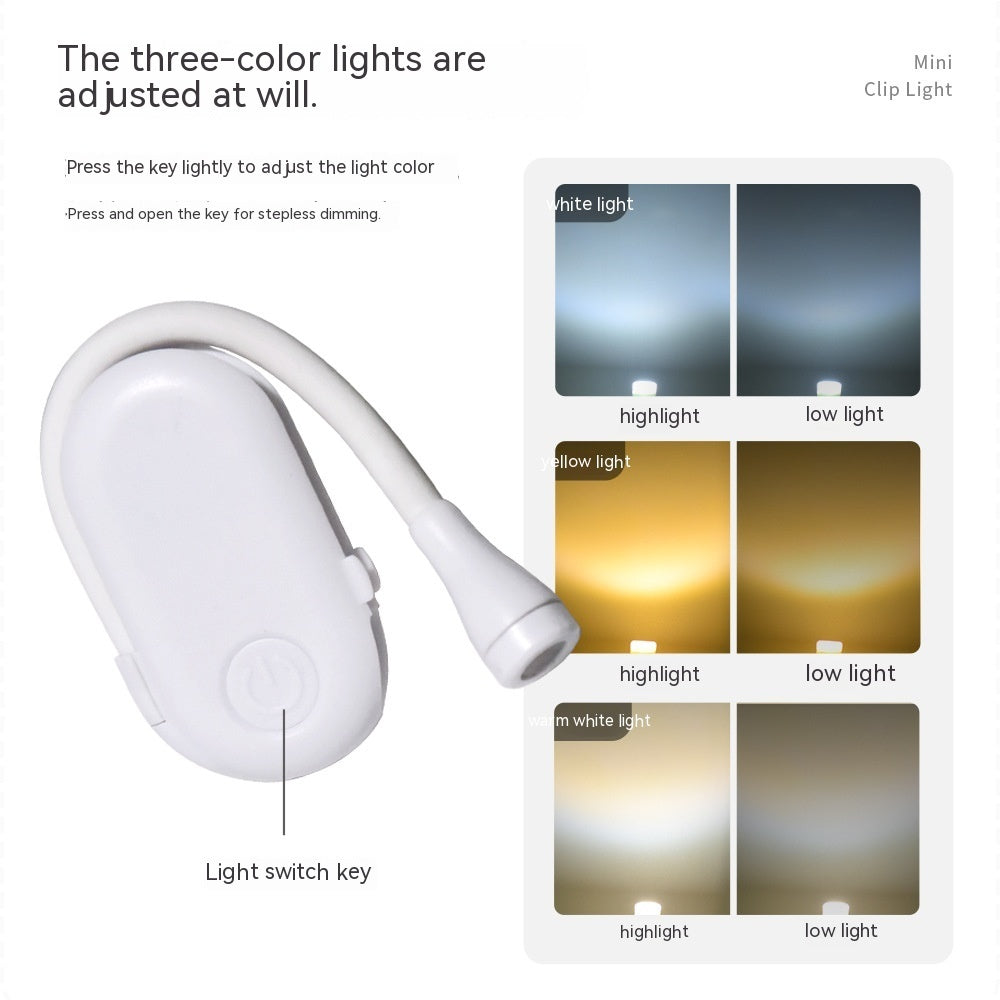 Book Holder Small Night Lamp USB Rechargeable LED Eye Protection