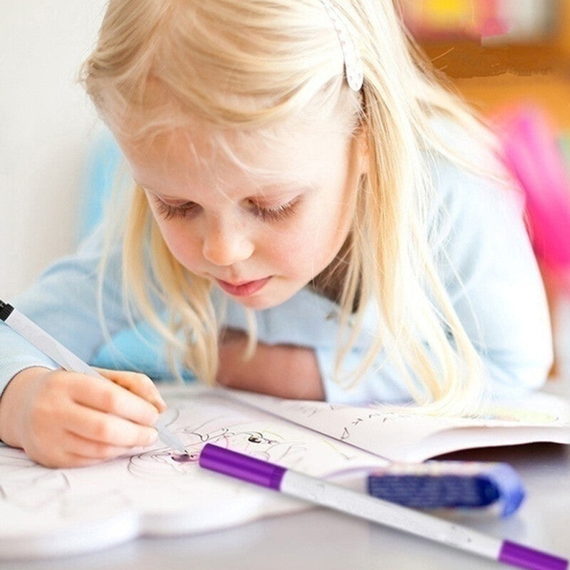 24pcs Colour Dual Tip Brush Pens Fineliners-Watercolour Art Markers Drawing XMAS