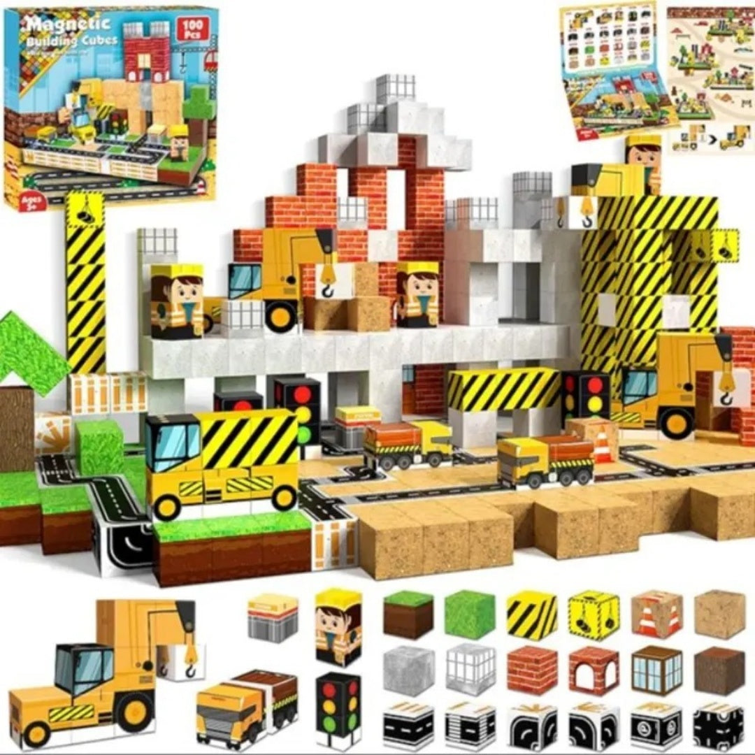 Magnetic Block Toy Engineering Blocks -100pcs
